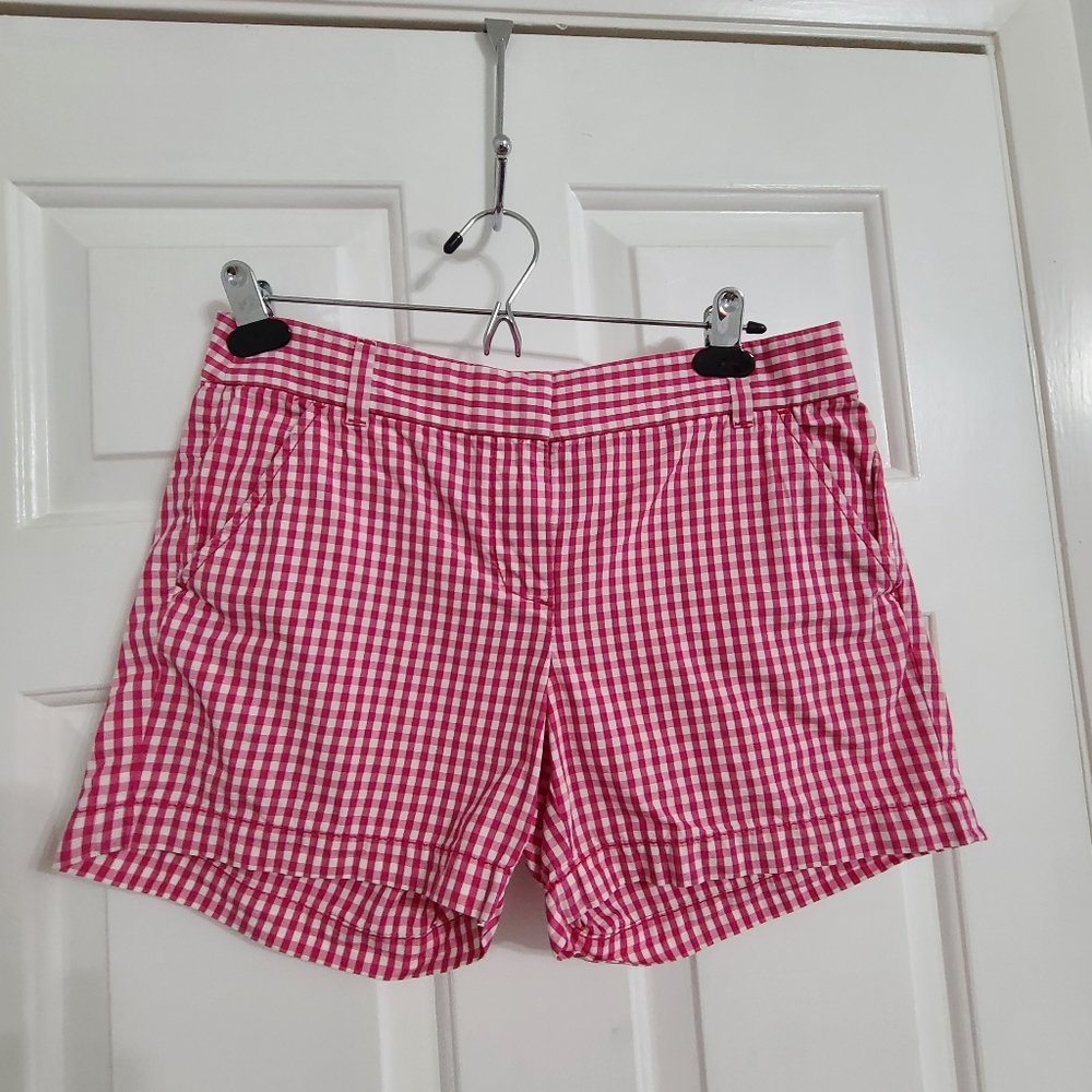J.Crew pink gingham short size 2  *P1